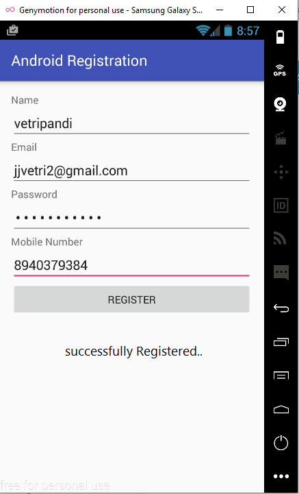 Android login registration with php mysql