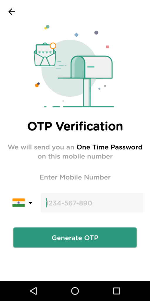 screenshot android mobile number otp verification