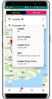 car cab booking android studio screenshot