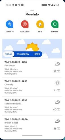 weather app using android app