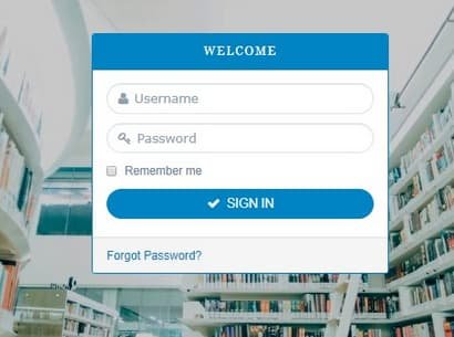 library management system project php login form