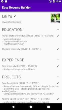 resume builder android app