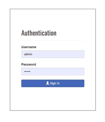 authentication login form