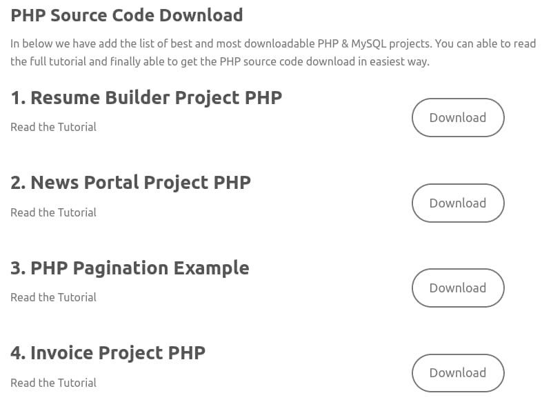 php projects download