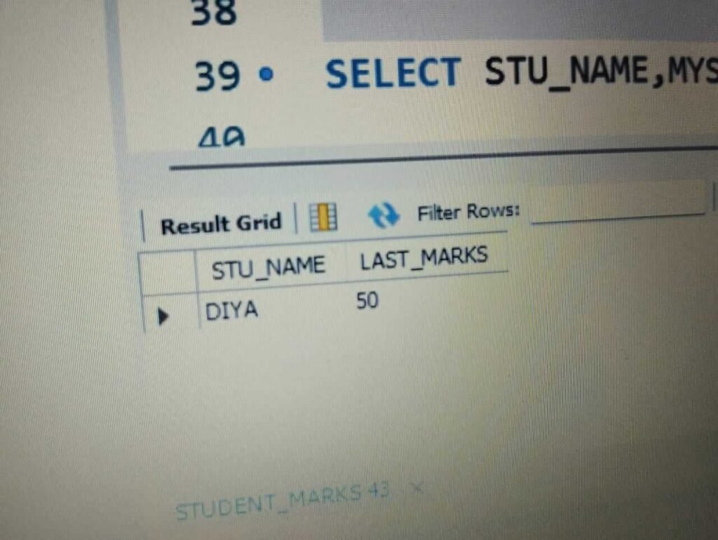 Create a Student Marks Table using MySQL and Apply Aggregate Function